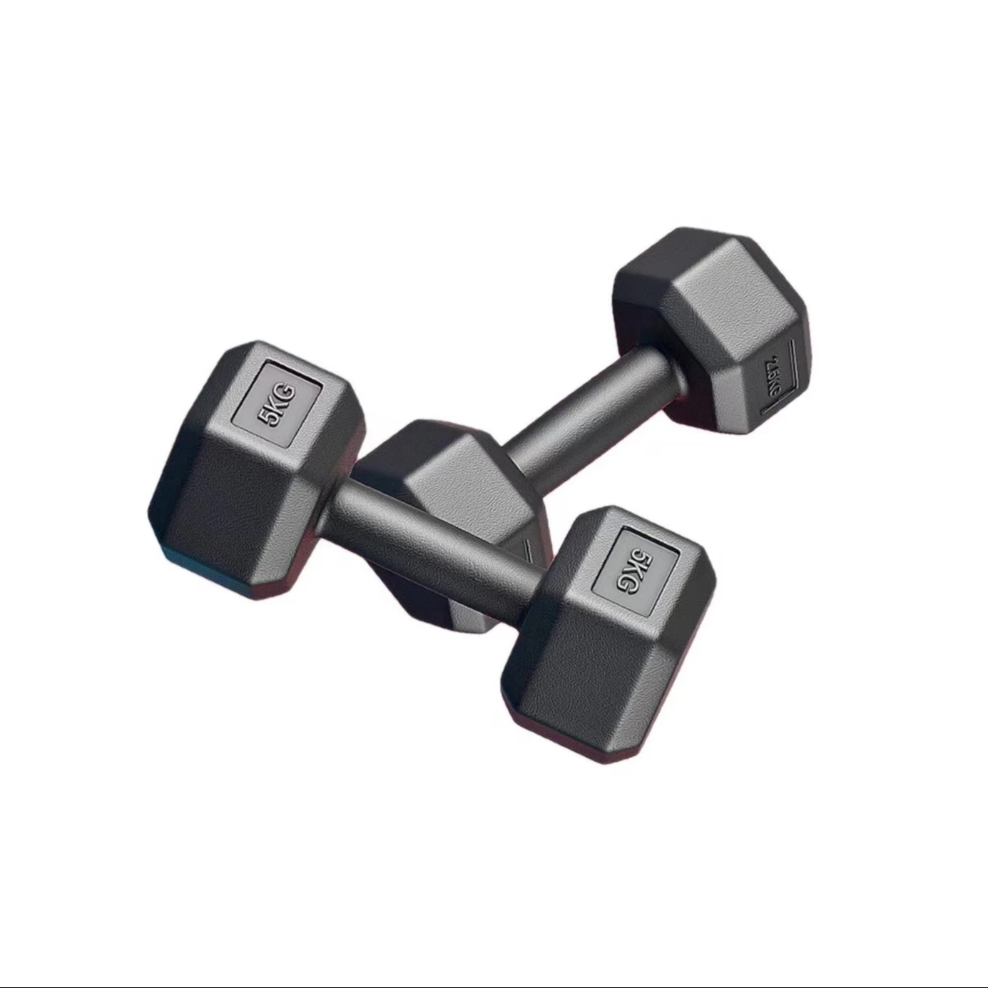 Popular new dumbbell fitness equipment environmental protection PVC hexagonal dumbbell 10kg