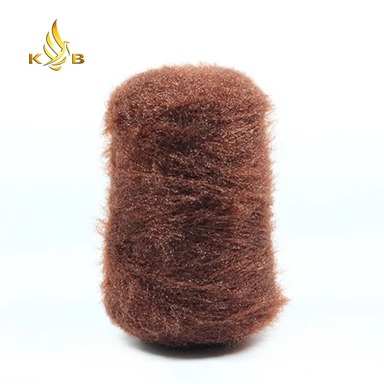 soft 100% polyester cat hair like feather knitting yarn