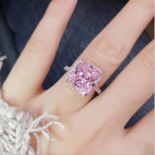 MY12 Balry 5 carat diamond ring in silver Jewelry S925 Sterling Silver ring wedding engagement finger ring design for women