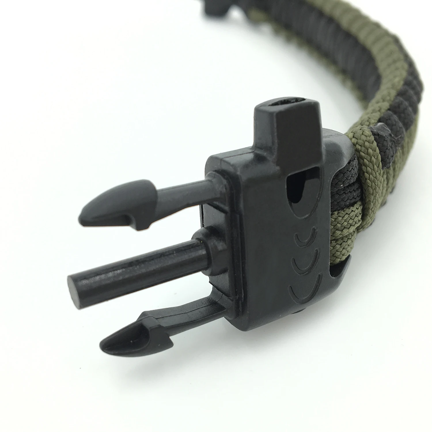 Outdoor Camping Hiking Emergency Paracord Bracelets Compass Whistle Flint Fire Starter