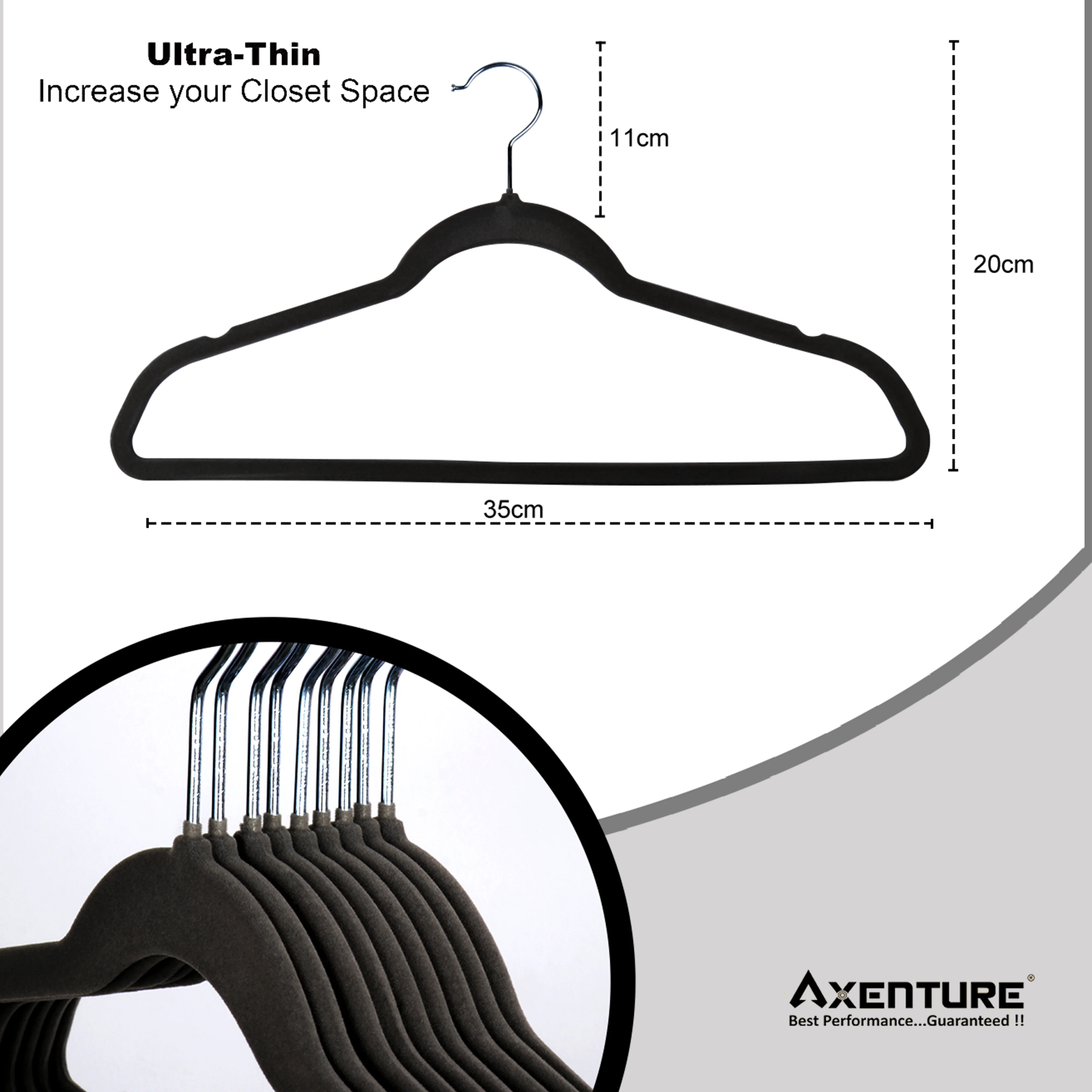 Hot sale 360 degree swivel coat hanger anti-slip hanger clothes short black  velvet hangers