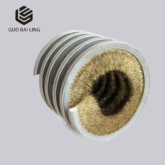 U type Industrial Roller Inward Nylon Bristle Strip Brush Coiled Spiral Brush For Cleaning Brush