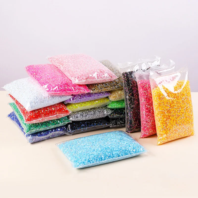 Factory Sales Jelly Bottom Ice Flowers Shape Round Strass Stones Flatback Resin AB Rhinestone For DIY Crafts Stick