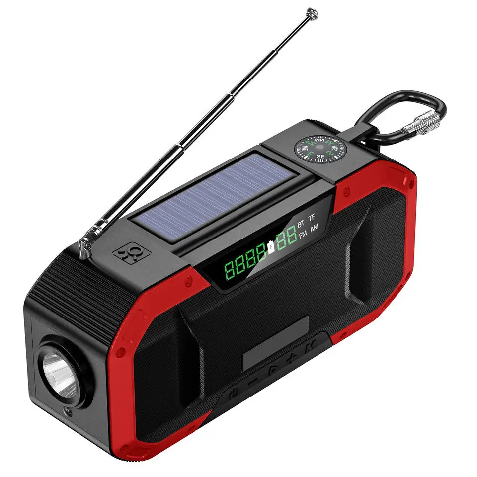 Amazon Hot Sale Emergency Portable Radio AM/FM Hand-Crank Radio Flashlight SOS Alarm And 5000mAh Power Bank FM Digital Radio
