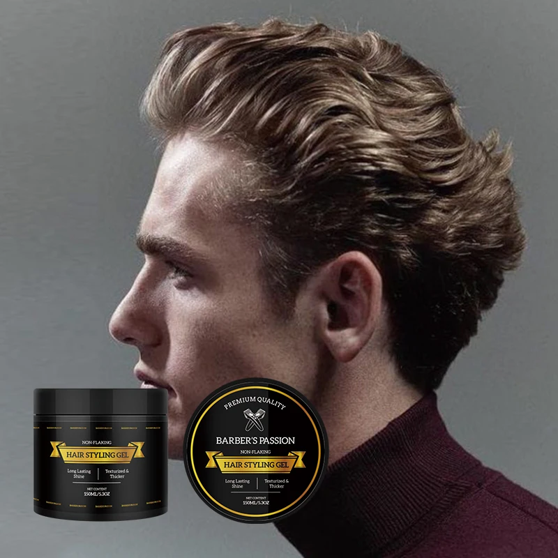 Private Label Alcohol-free Shine Finish No Flaking Medium Hold Control Hair Styling Gel for Men Curly Wave Drying Hair