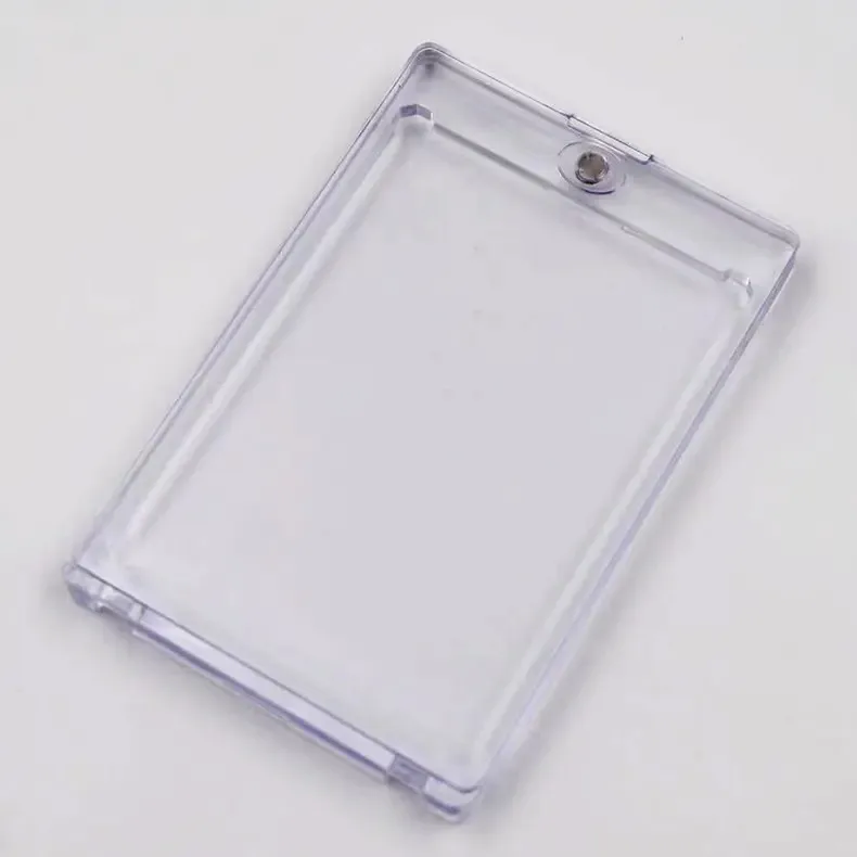 Clear Transparent Acrylic Hard Plastic 55PT One Touch Trading Card Magnetic Holder for Sports Tcg Cards Collectors Toploader