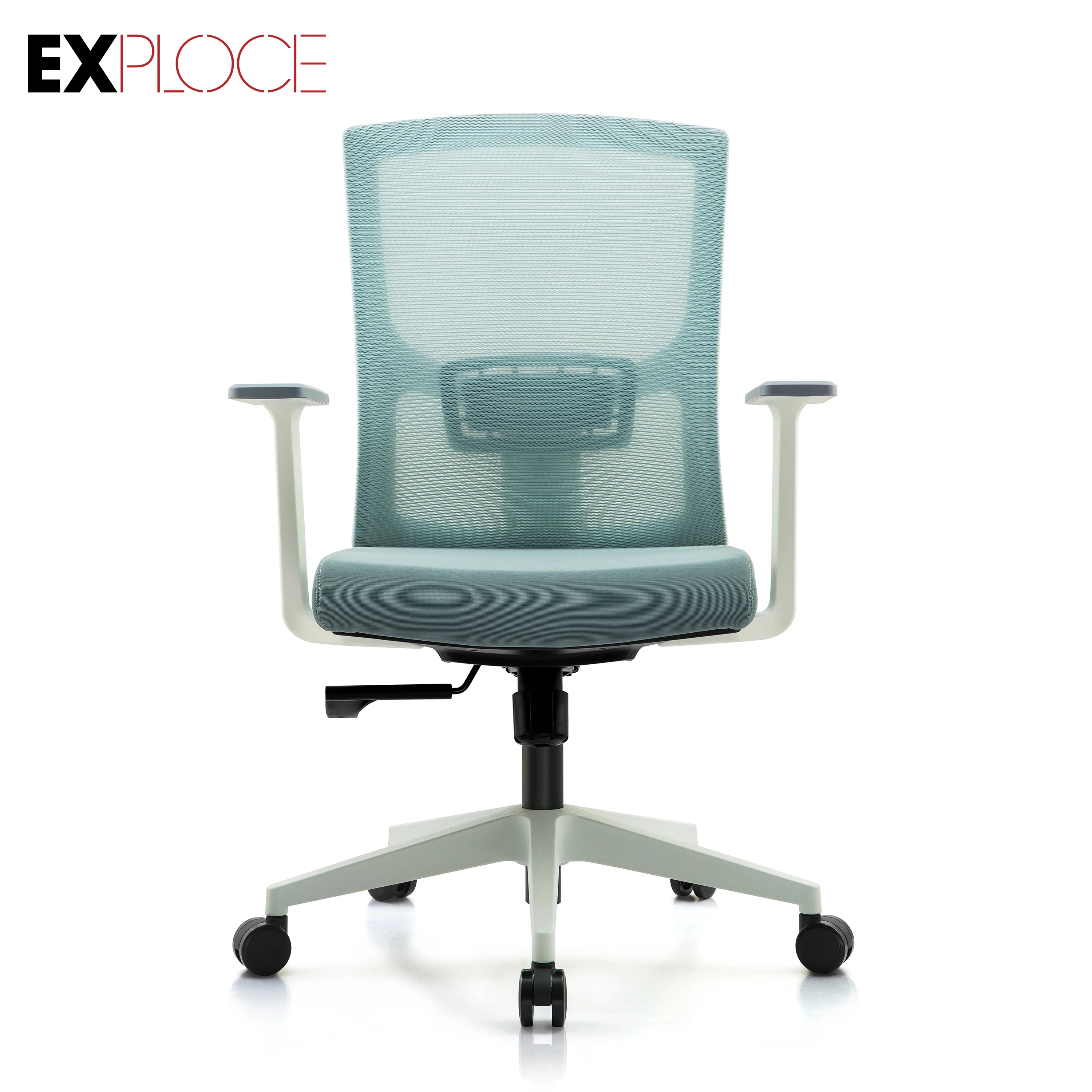 Latest best colorful back adjustable lumbar support manager modern office chair seat in white plastic