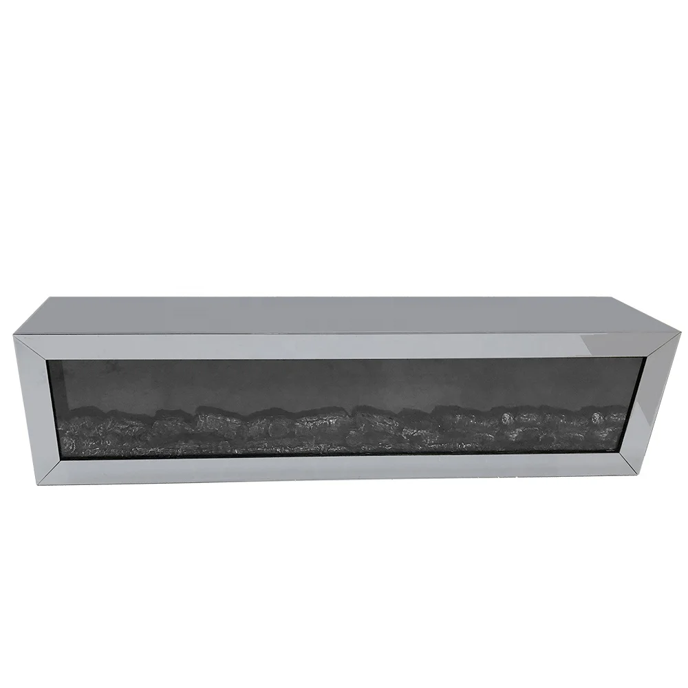 2022 new design long mirrored buffet sideboard cabinet with multi colours fireplace insert for modern living room