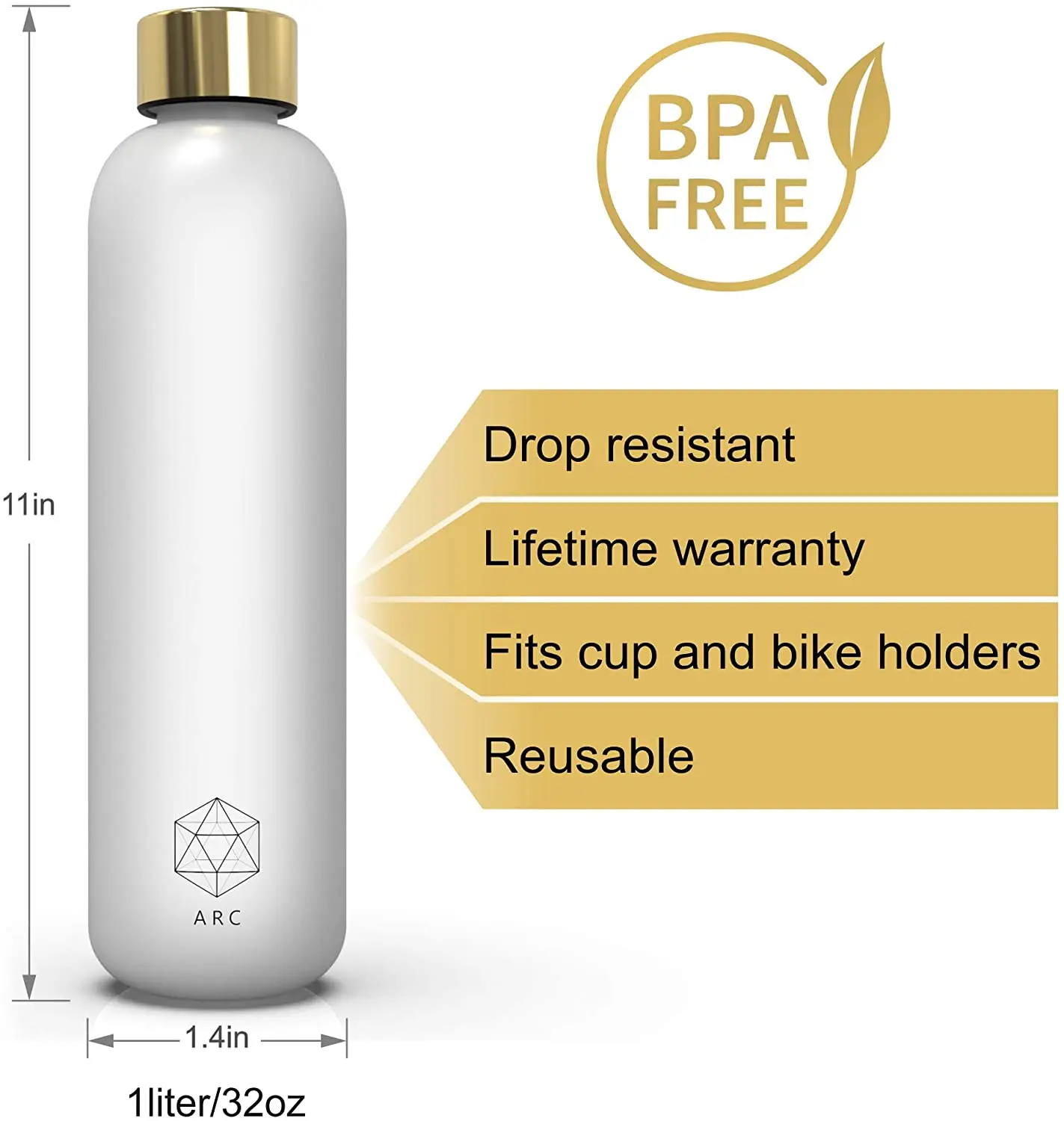 Popular sale Heat-resistant high-borosilicate larger capacity glass water Bottle With Time Marker 32 OZ, 1 L BPA Free