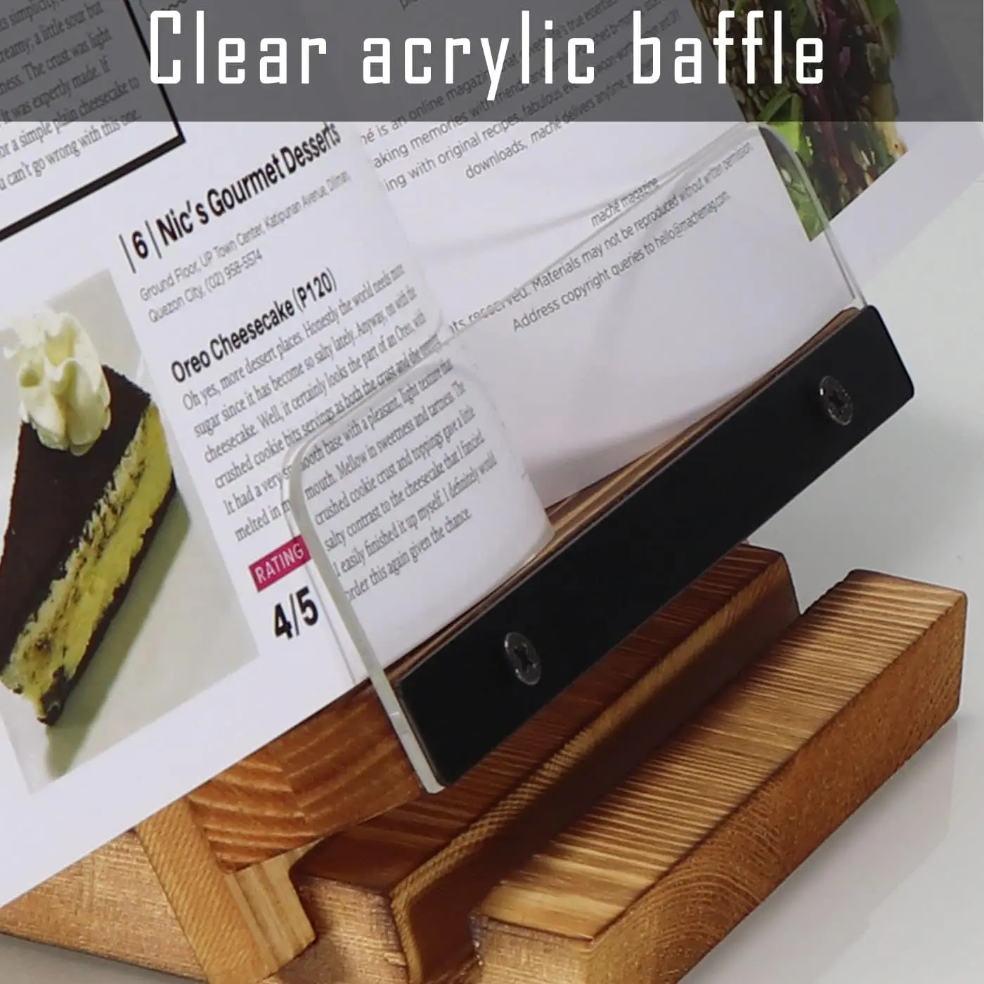 Portable Lightweight Bamboo Desktop Book Holder with Paper Clips Adjustable Cookbook Tray for Home Reading Display