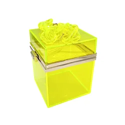 Wholesale not including shipping Women evening party square purses totes solid hard gift box bridal wedding transparent bag