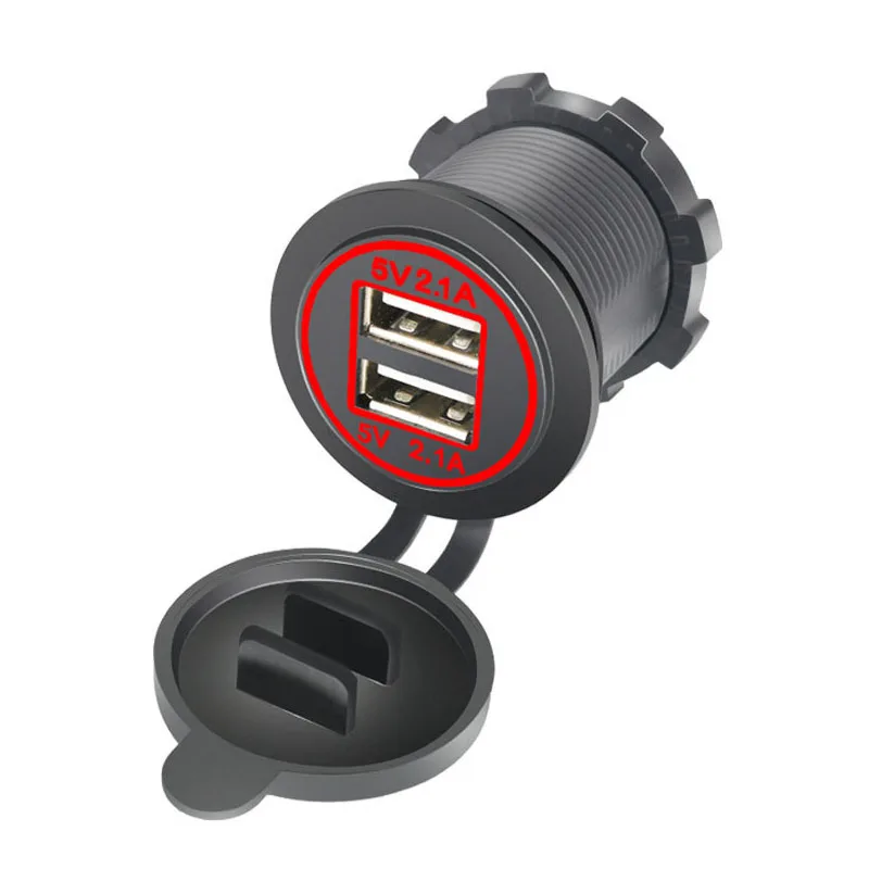 High Speed Car Charger Dual USB Vehicle DC12V 24V Waterproof 2 Port Power Socket Plug 5V For iPhone 12 11 Samsung Xiaomi Adapter