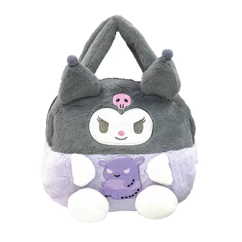 Sanrio series plush toys cute Kulomi demon doll bag Yugui dog shoulder bag soft cute cross-body bag