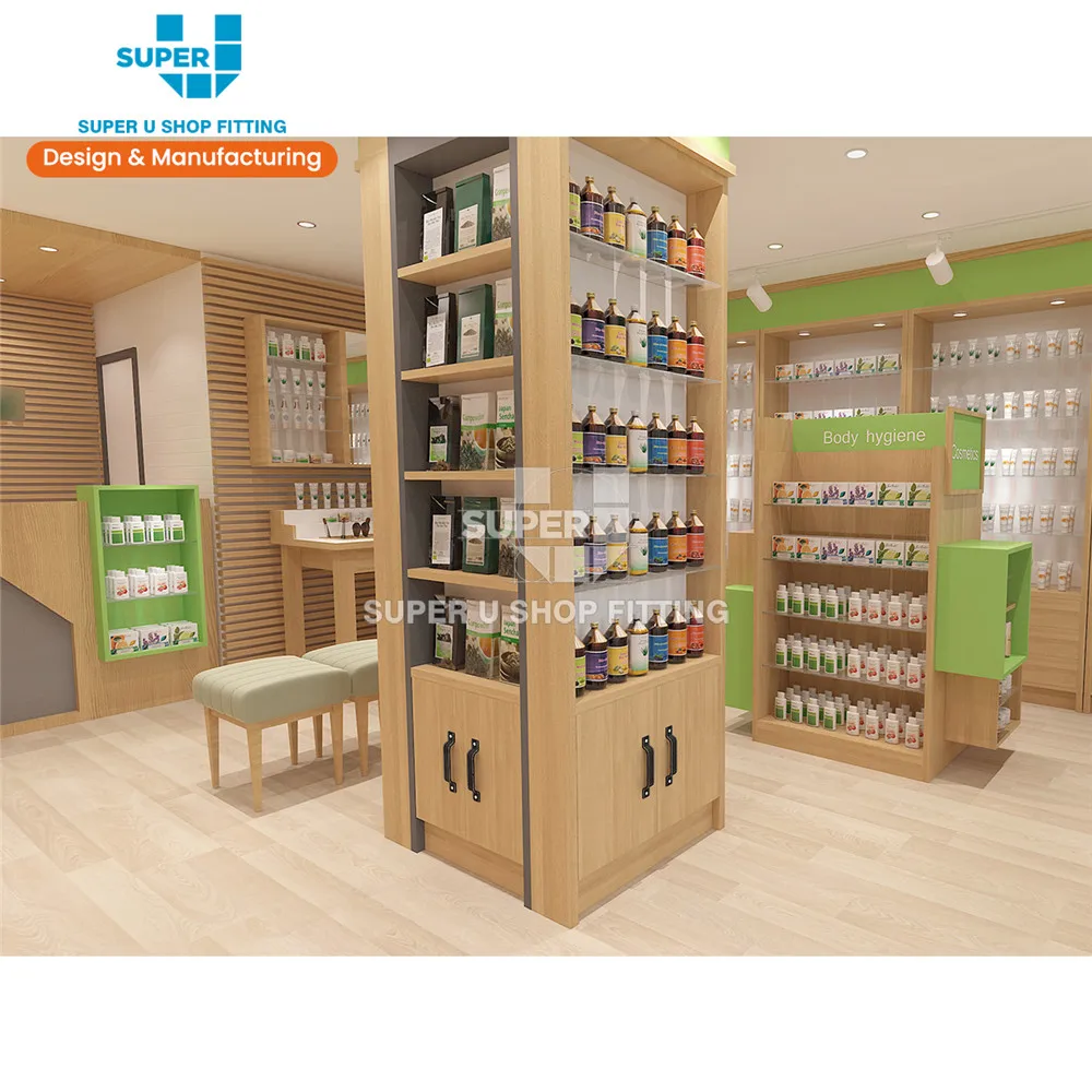 Retail Medicine Shop Interior Design Decoration Ideas Shopfitters Health Care Display Chemist Shop Fittings Pharmacy Furniture