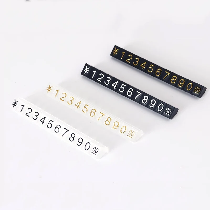 Golden Silvery Black Number Letter Adjustable Cube Price Tag Display Stand ABS Material Store Jewelry Holder POP Model Number