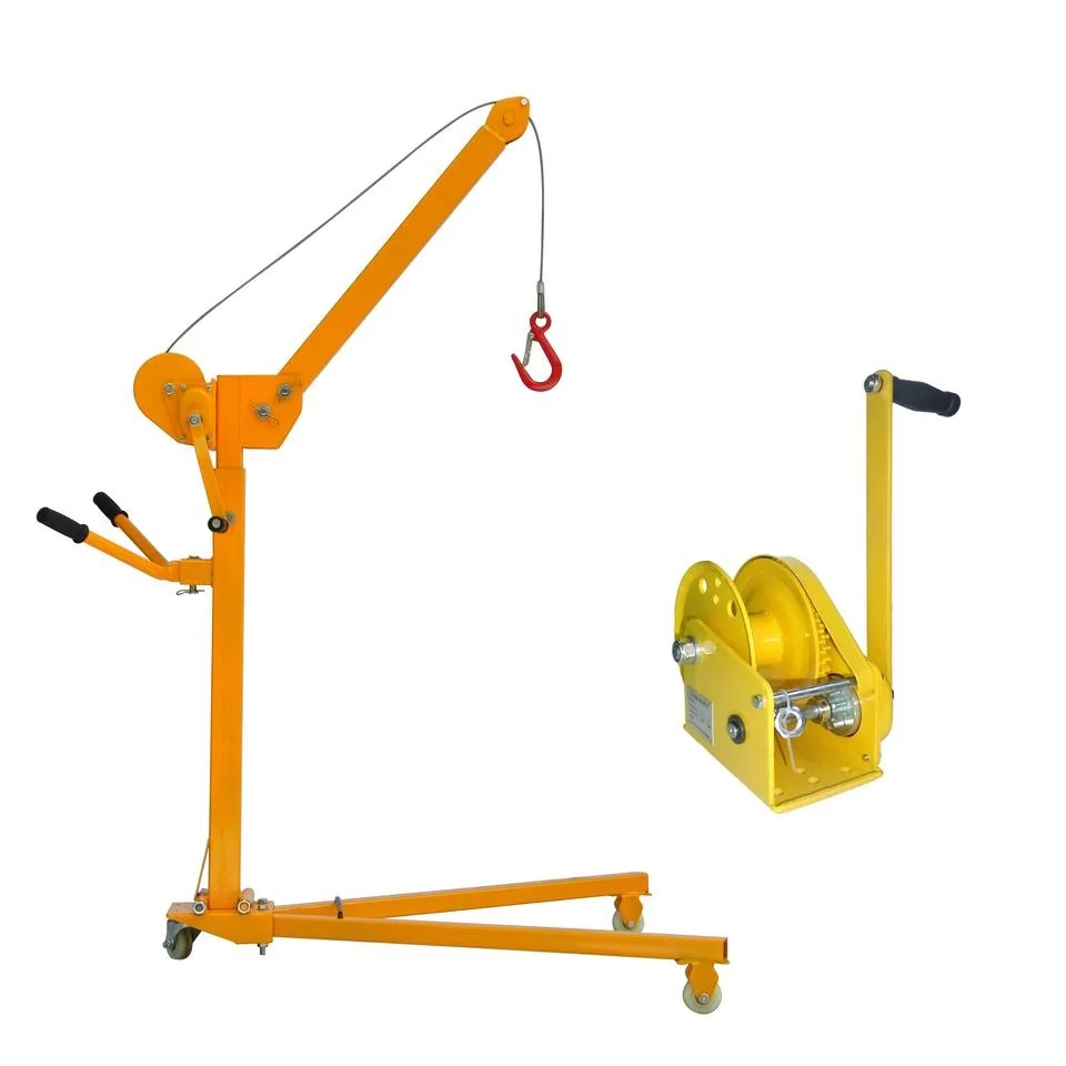 360 Degree Small Mobile Crane 200kg 300kg Hand Operation Mobile Mini Crane