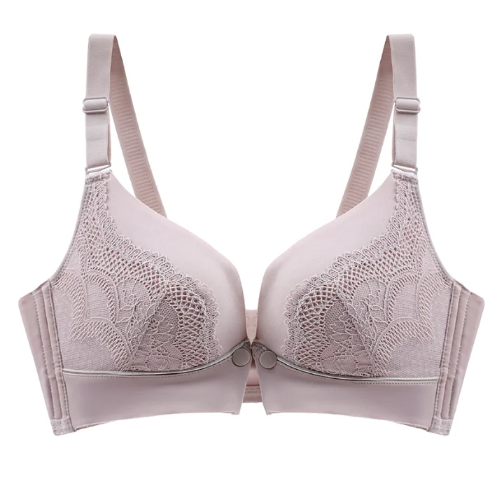 New soft  baby cotton nursing  maternity bra front button lace lactation bra with optional side bra for pregnant women