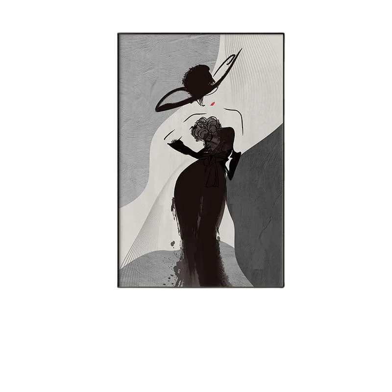 Reproductions Home Decoration Wall Deluxe Poster Art Black And White Abstract Sexy Girl Picture Frame Woman Canvas Oil Painting