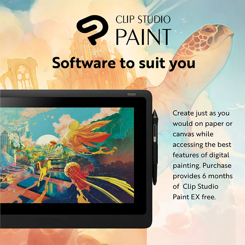 Cintiq 16 Drawing Tablet with Full HD 15.6' Screen 8192 Pressure Sensitive Pro Pen 2 Tilt Recognition MacOS & WindowsOS