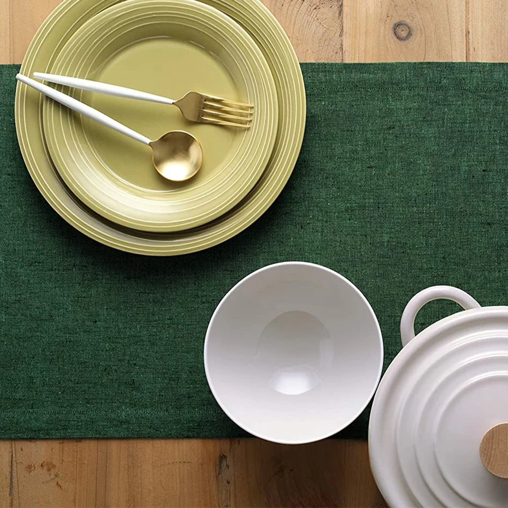 Custom Luxury Fancy Burlap Christmas Dining Party Wedding Decoration Linen Table Runner