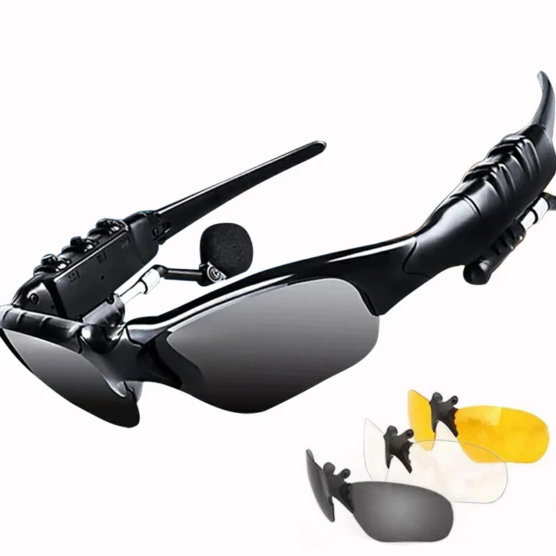 Wholesale Outdoor Cycling Sports Wireless Glasses Headphones With Microphone Smart Sunglasses