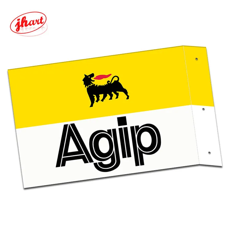 Vintage Custom Metal Sign HANCOCK GASOLINE Double Sided Printing Metal Wall Plaque Gas Station Garage Wall Decor Flange Sign