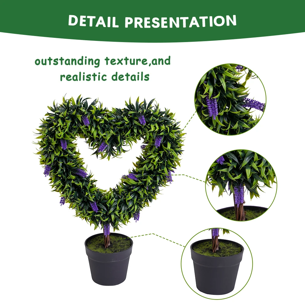 Wholesale Artificial Boxwood Topiary in Pot Set Plastic Artificial Tree in Planter Uv Resistant for Indoor Outdoor