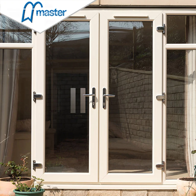 Newest Modern Style Wholesale Soundproof Patio Residential Aluminum Double Glazed Swing French Glass Doors