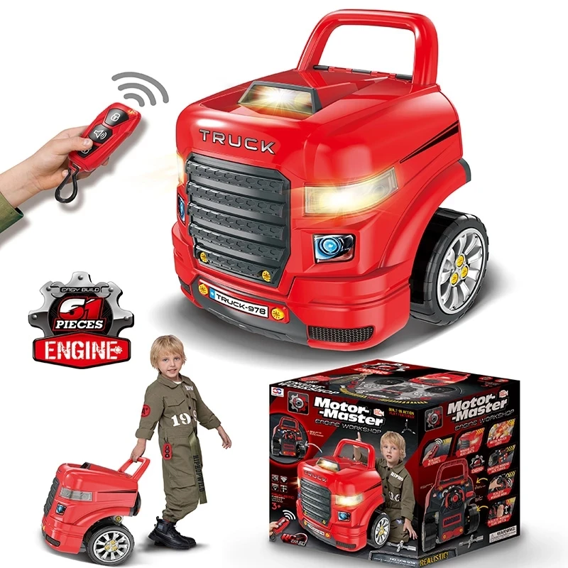 2021 hight quality kids rc key electric car head fun kids engine workshop repair disassembly motor master toys