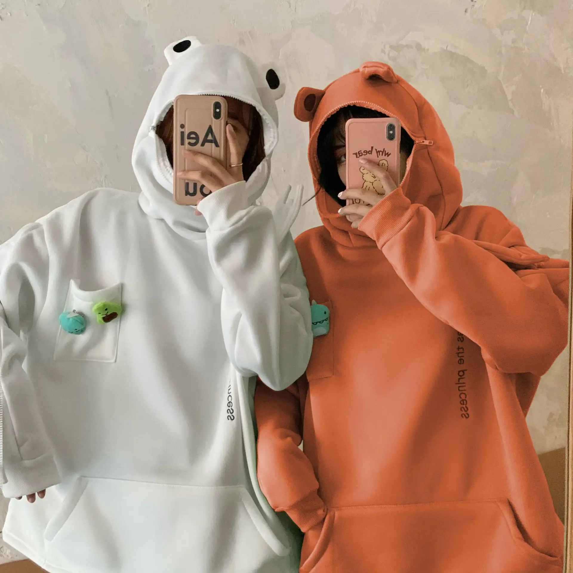 Hip Hop Hoodies Zipper Women Hoodie Frog Pullover Winter Sweatshirts Hooded