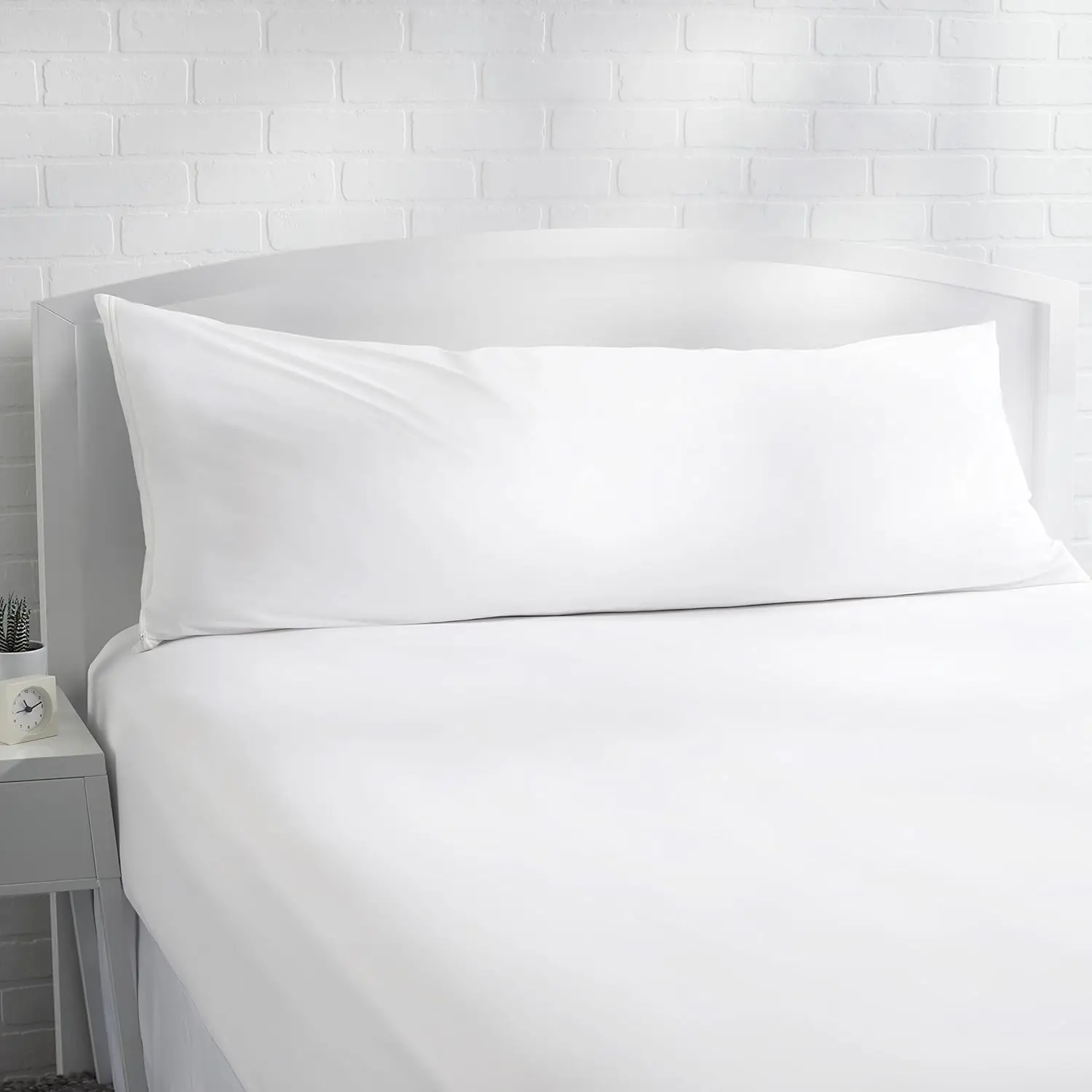 100% Cotton Hypoallergenic Body Pillow protectors with zipper, Standard size - White (55 x 21 inches), Pillows Not Included