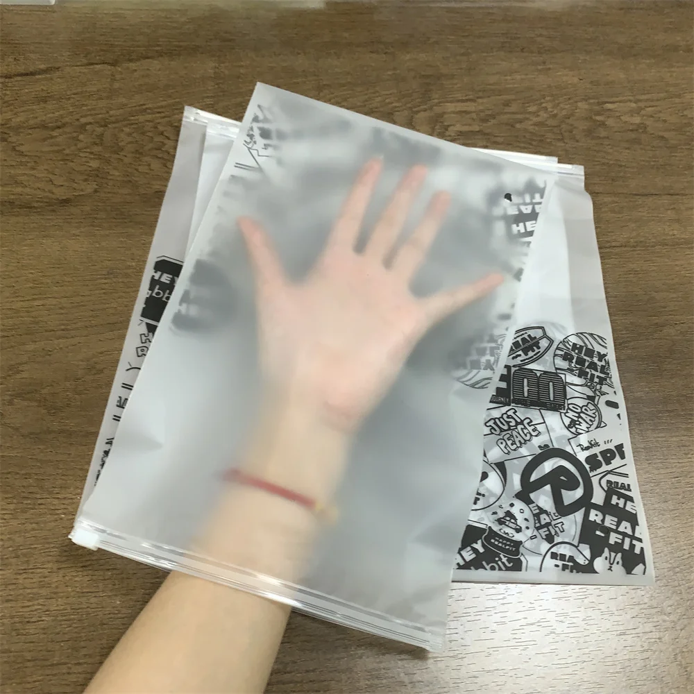 Оптовая продажа, брендовый логотип, размер логотипа, пластиковая упаковка, сумка на молнии, матовая сумка на молнии для одежды, толстовки