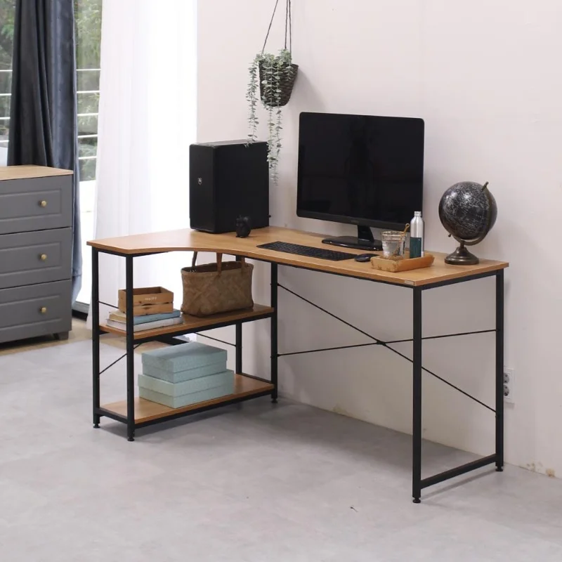 2021 Hot Design Gold Ceo Computer Speaker Bookcase Library  Table Boss Office Desk