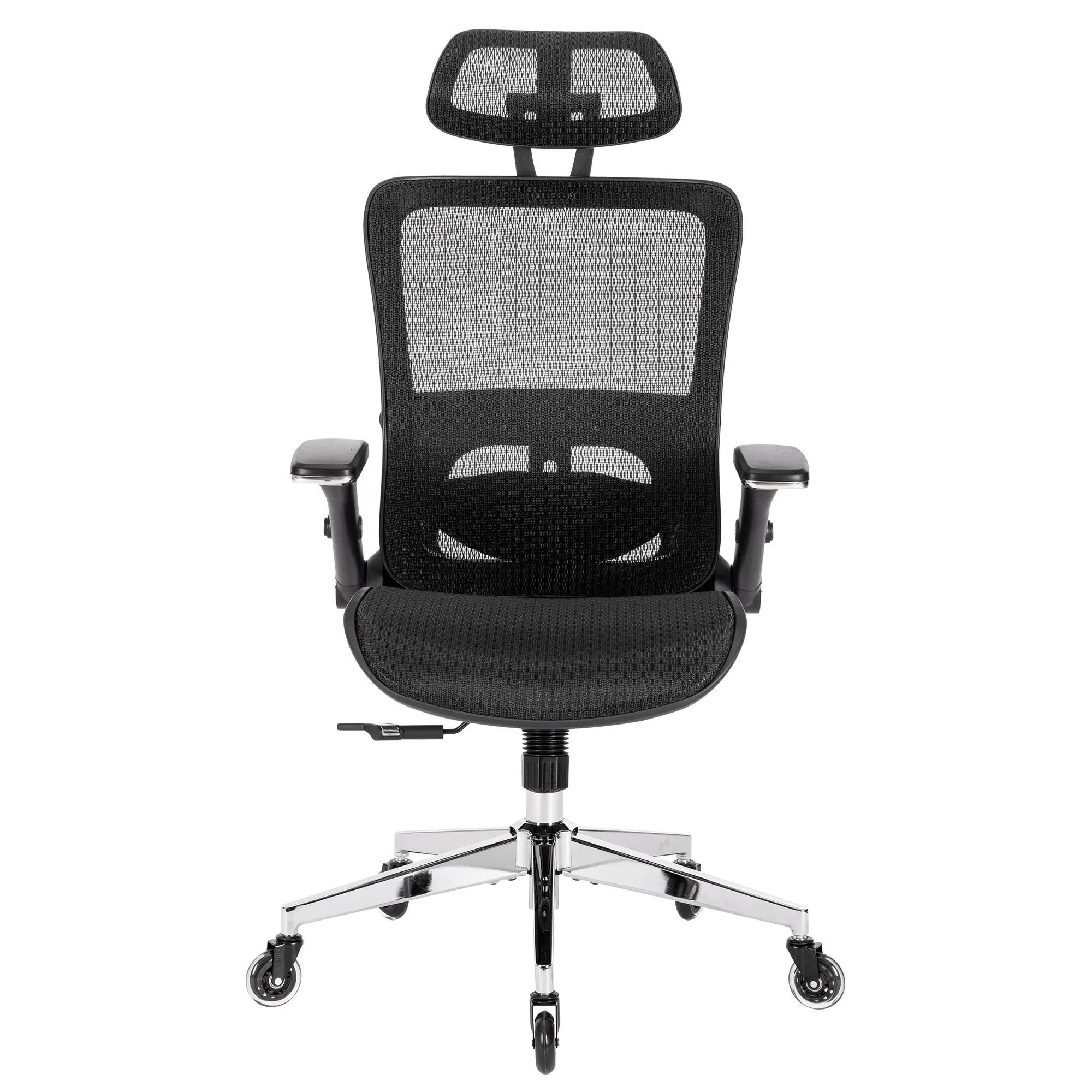 Black Foam Contemporary Adjustable Swivel Chair Plastic + Metal Leg Free Shipping Ergonomic Mesh High Quality Swivel Chair