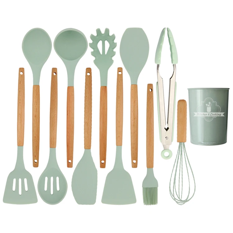 
Whoseles oem logo Heat Resistant silicon kitchen tools set utensils cooking utensils 