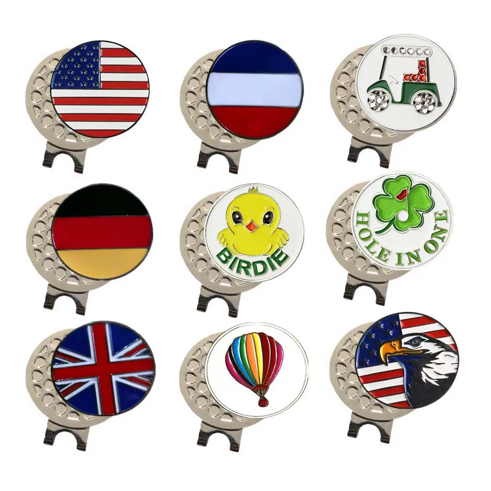 
High Quality Custom Flag Little Yellow Duck Magnetic Hat Clip Golf Ball Mark 