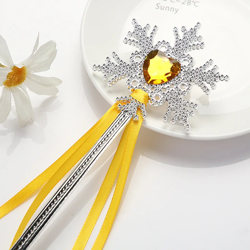 High quality factory wholesale party Cosplay Prop children magic wand toy Princess ribbon Snowflake Fairy magic wand