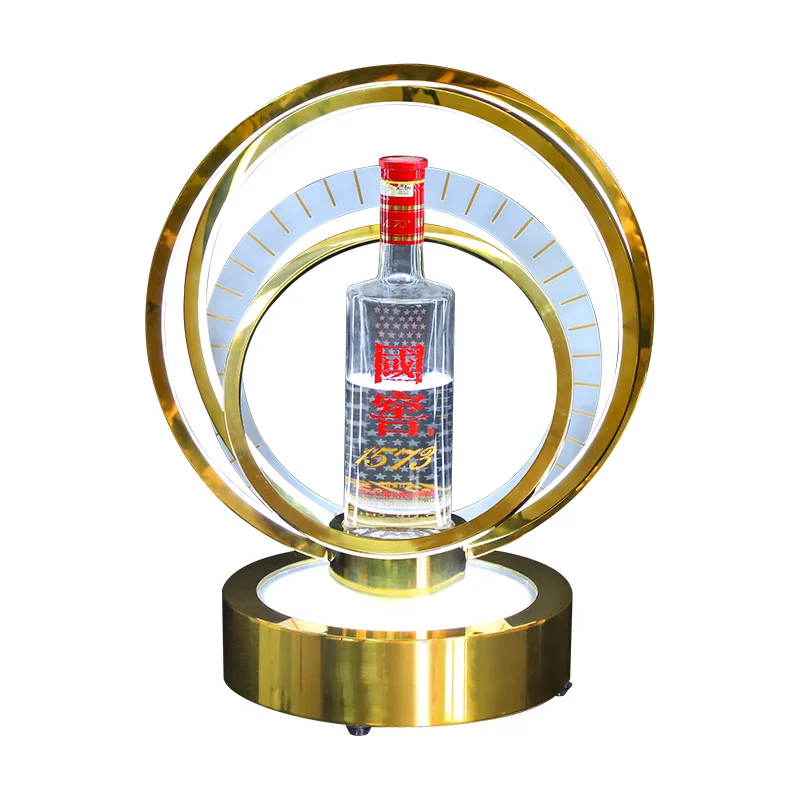 New metal ring wine seat LED white liquor Holder Display racks bottles Presenter wine Decoration Glorifier for Bar KTV