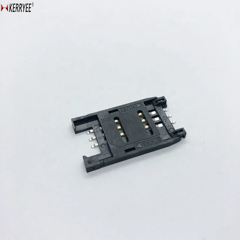 Разъем sim-карты 6P SMD раздвижные Флип Тип самоблокирующимся