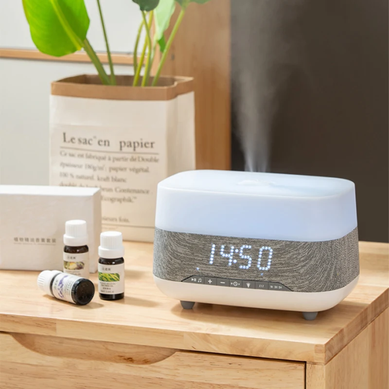 Diffuser Machine Alarm Clock Wifi Aroma Time Week Temperature Weather Displayed Led Colour Changing Aroma Diffuser with Music