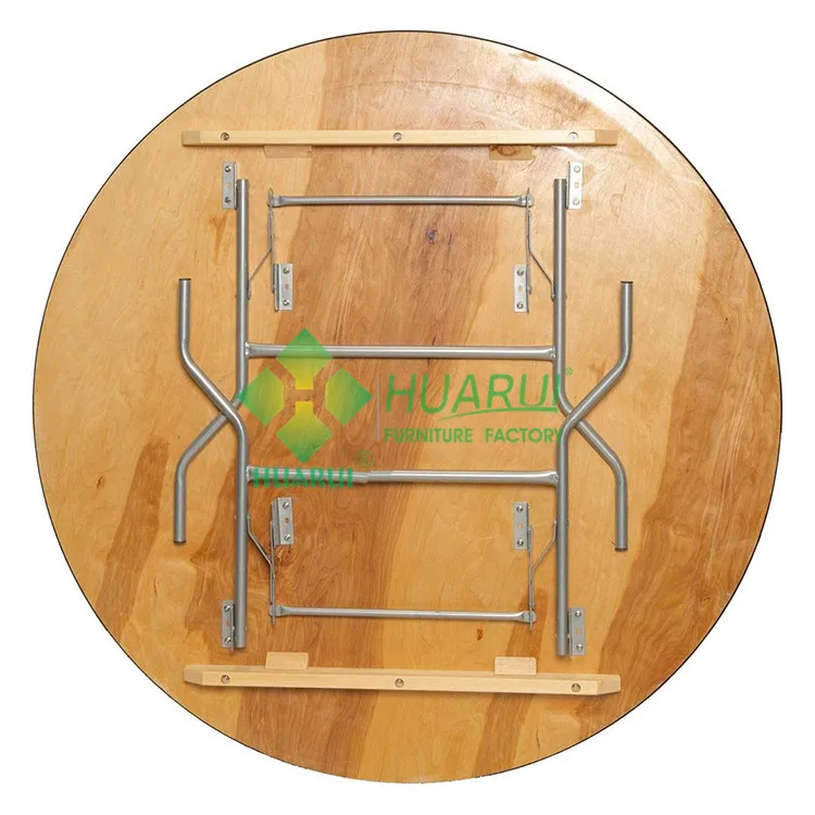 6-10 people Factory Dining Banquet Round Folding Wooden Table