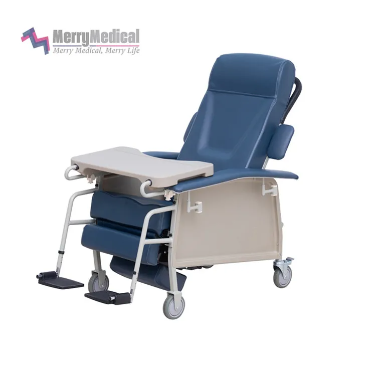 Three-position recliner  Mobile blood donation chair with table