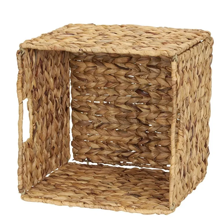 Hot sales Wholesale Rustic Natural Handwoven Wicker Storage Bin for Shelves