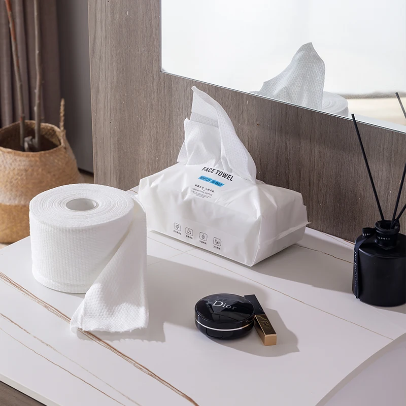 Beauty salon facial cleaning towel disposable face non woven wash towel roll cloth wet and dry beauty towel