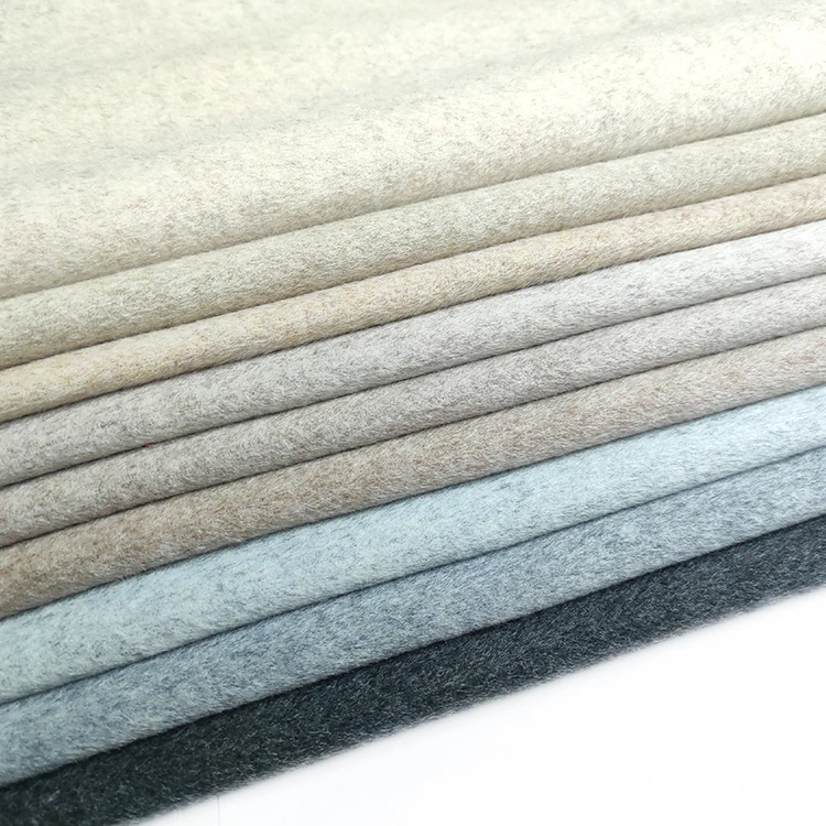 70% wool 30% polyester 620GSM multiple color plain woven fleece fabric
