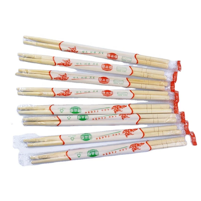 Disposable eco round bamboo chopsticks with OPP bag individual package