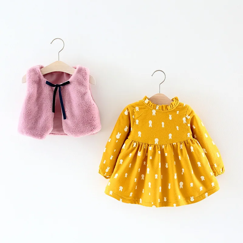 Boutique baby clothes long sleeve baby girl dress for Autumn Winter