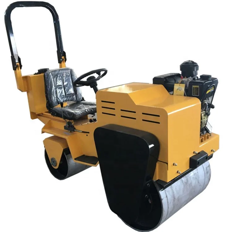 Roller machine vibratory double drum road roller
