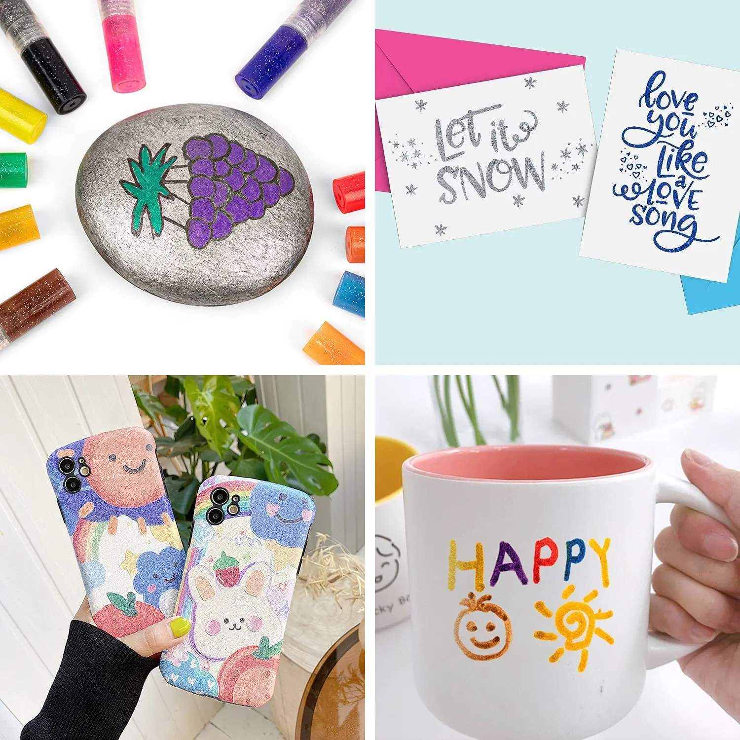 ANI 8/12 colors Glitter Pens Eco friendly graffiti markers DIY Craft Acrylic paint set For Drawing