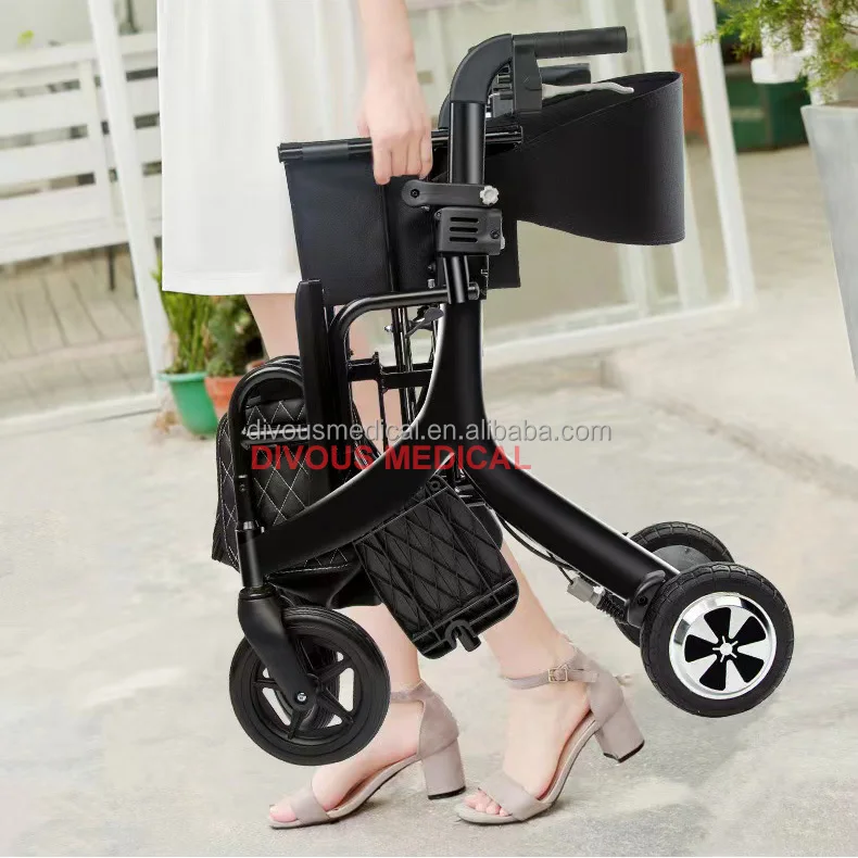 Lightweight Folding Electric Rollator Walker Mobility Aids Wheelchair for Seniors Adults with Seat Foot Rest Product